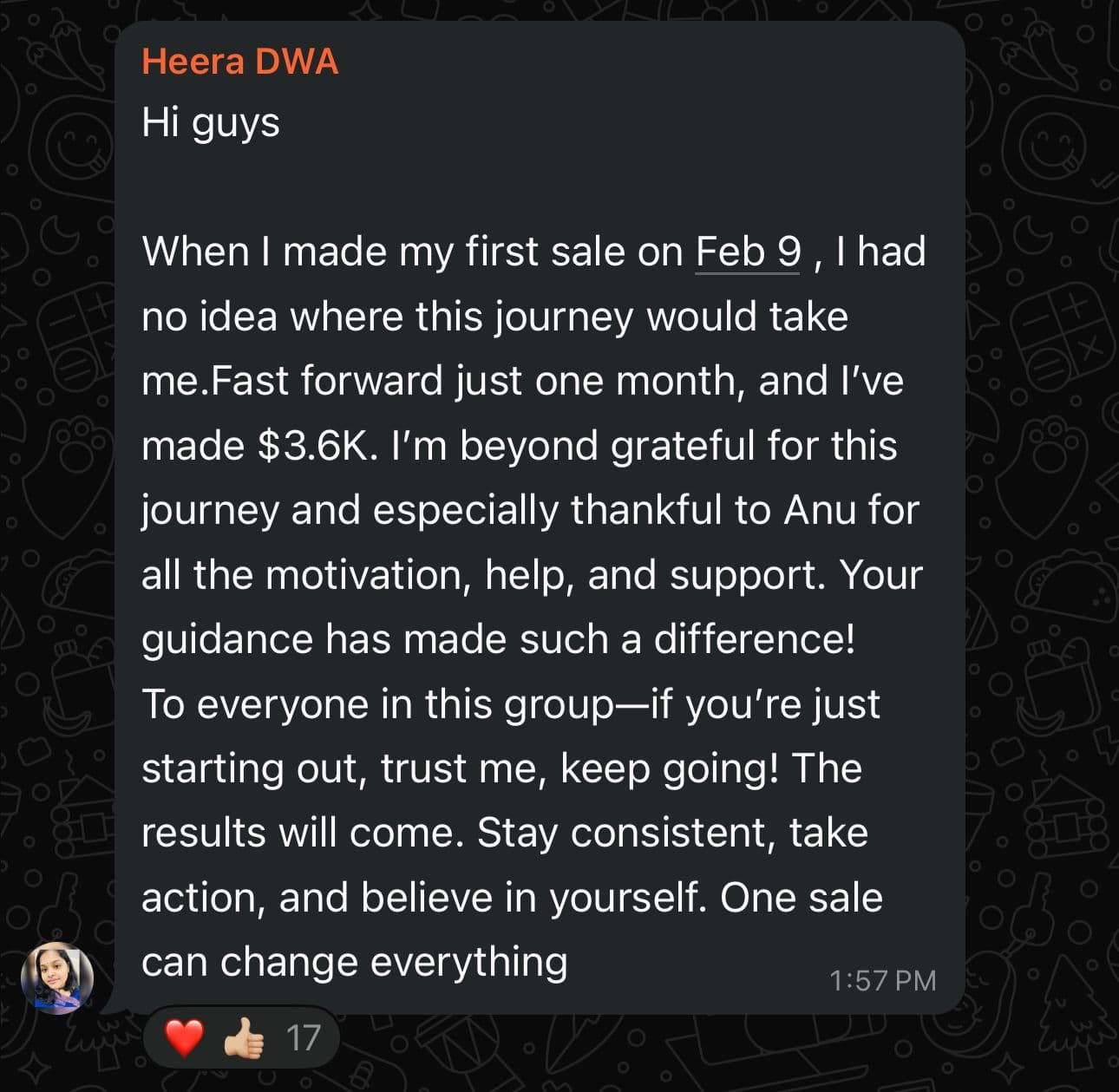 Student result: made $3.6K in one month